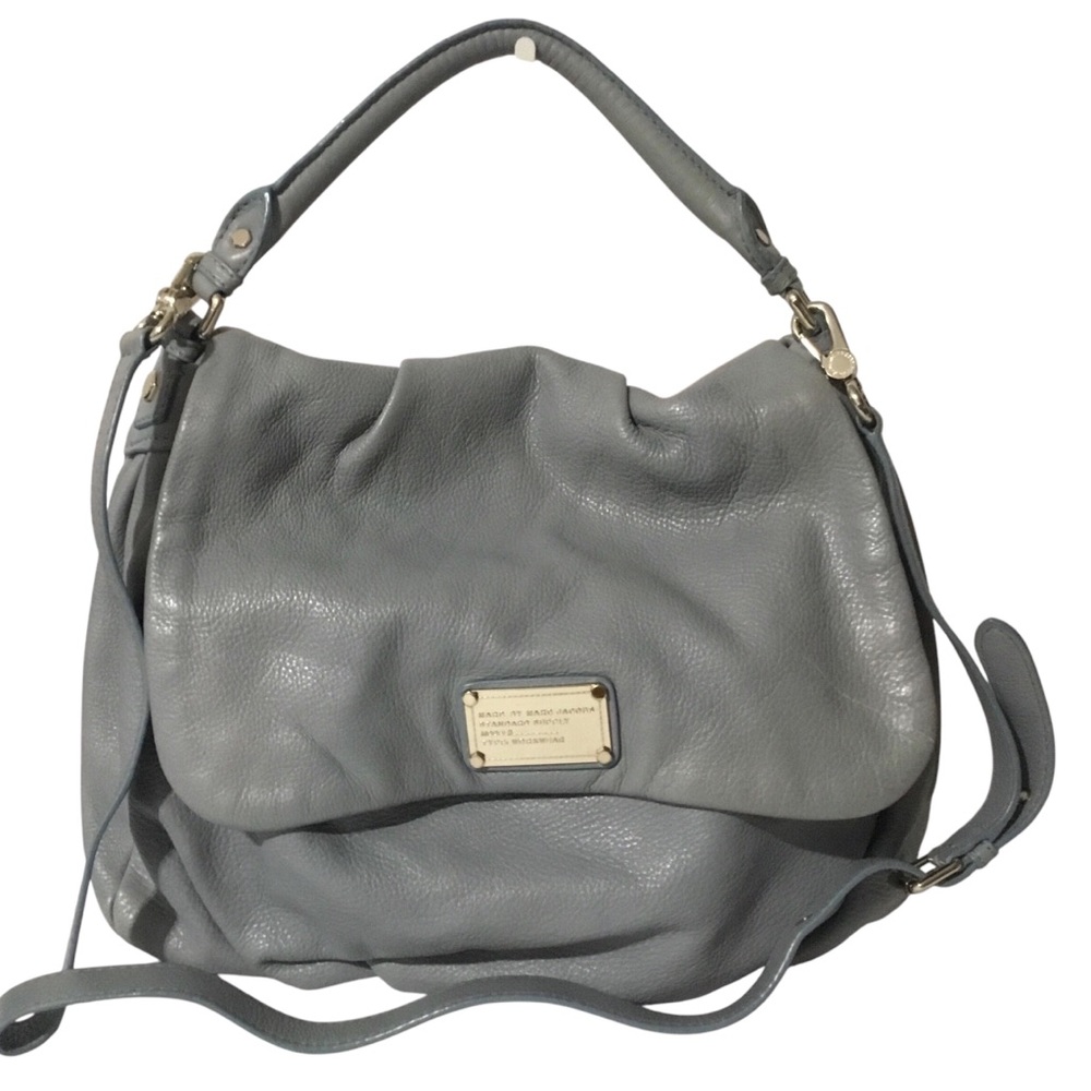Authentic Marc Jacobs Gray Leather Shoulder Bag